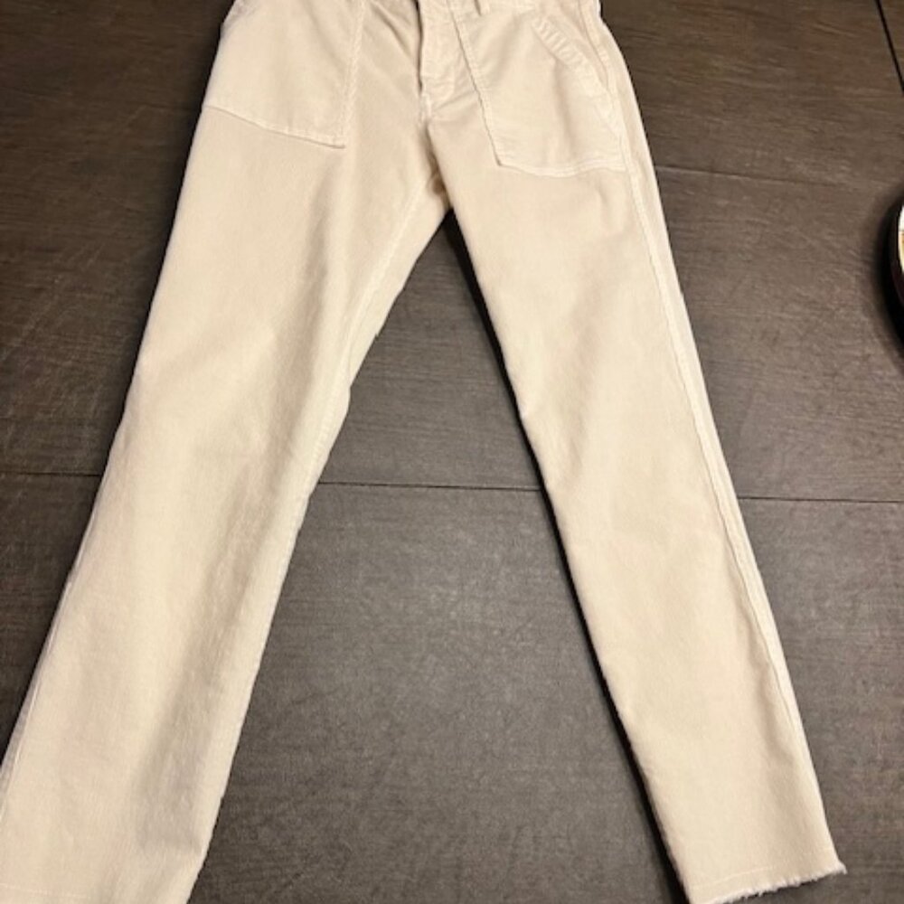 Nili Lotan Jenna Pants Corduroy Ivory Cream Size 2 Made in USA